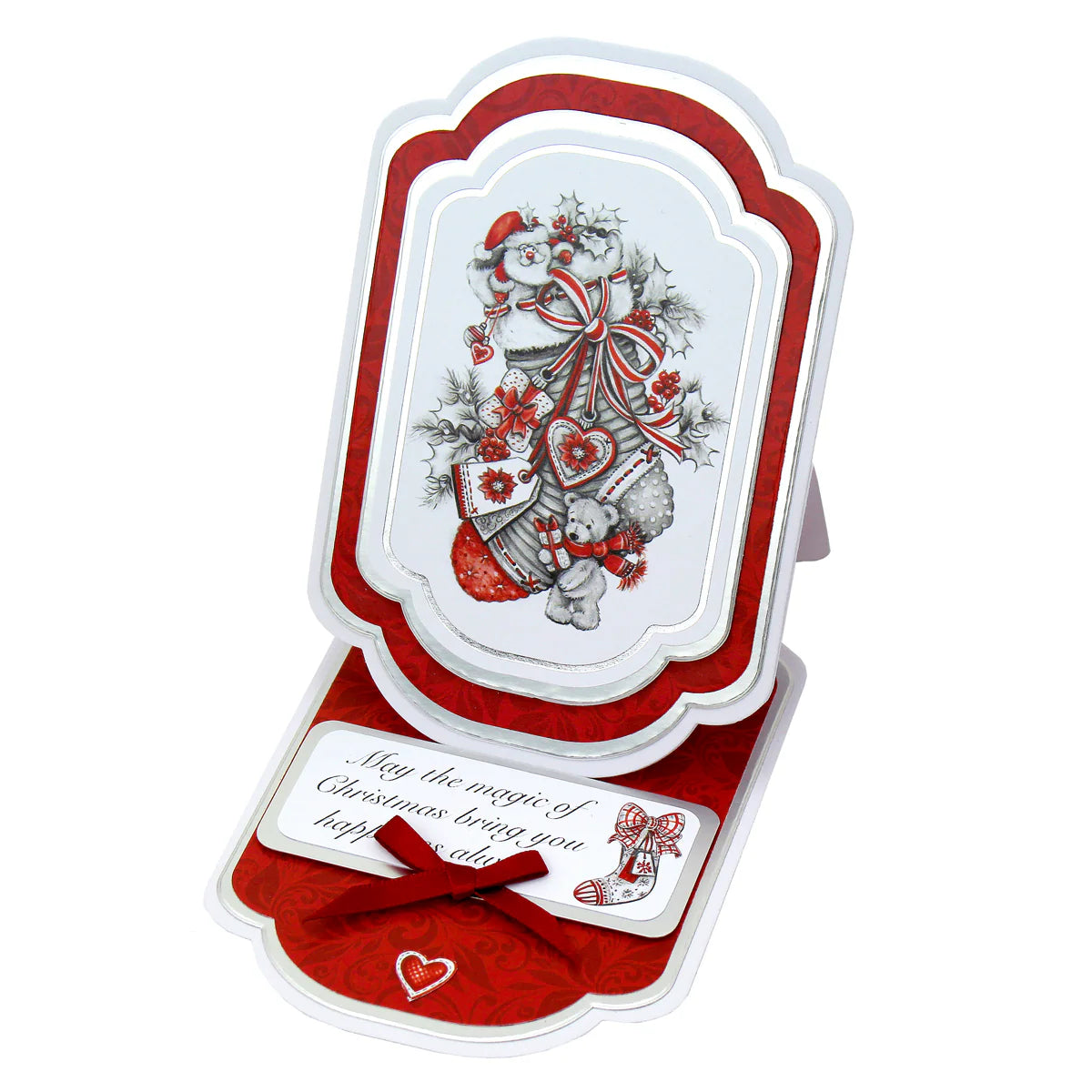 Greyscale Christmas Foiled Paper Craft Toppers, 6 sheets