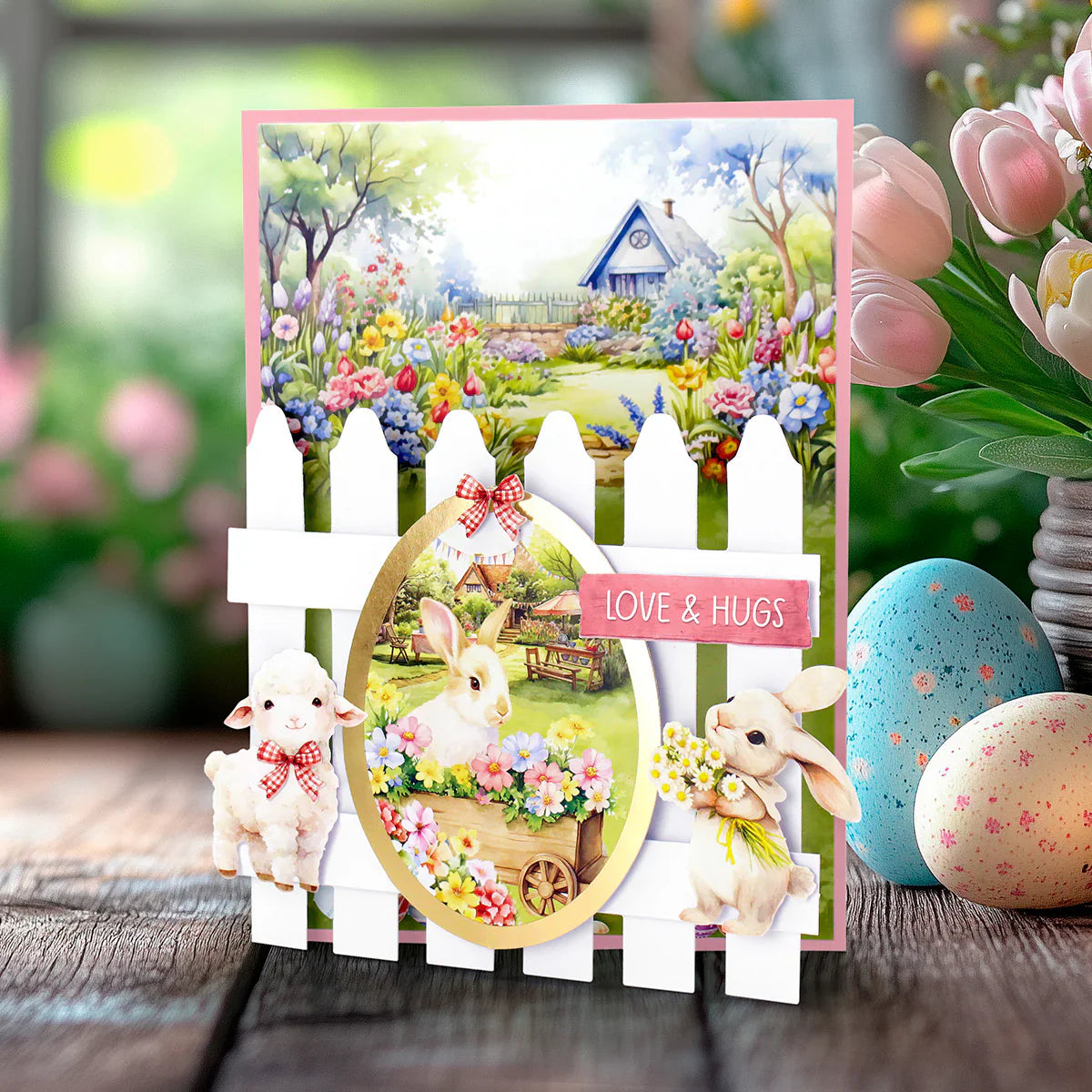 Easter Egg Foiled Paper Craft Toppers, 6 sheets