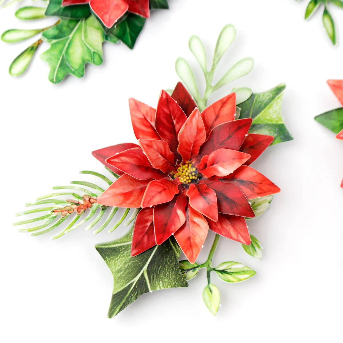 Traditional Christmas, Die Cut Flowers & Leaves, 12 sheets