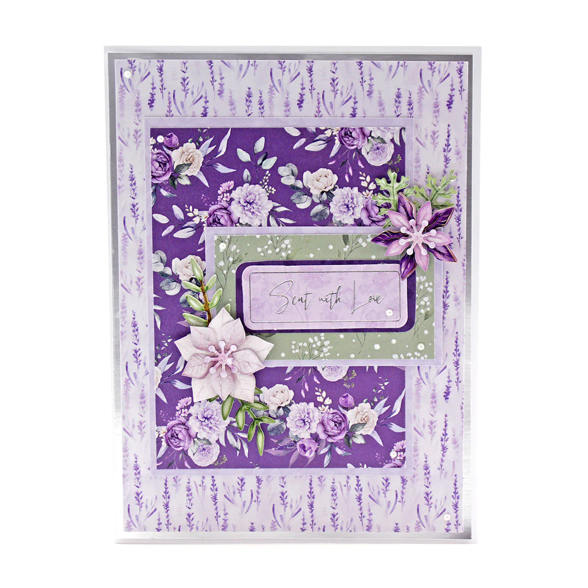 Dusky Violet Blooms, Die Cut Flowers & Leaves, 12 sheets