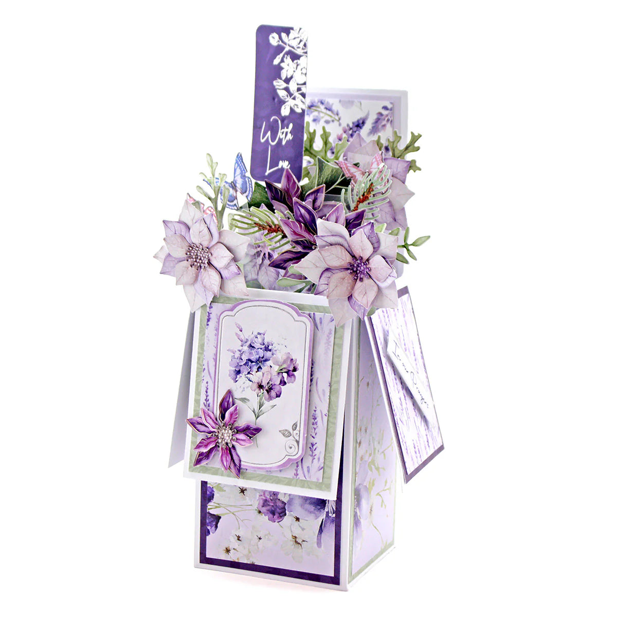 Dusky Violet Blooms, Die Cut Flowers & Leaves, 12 sheets