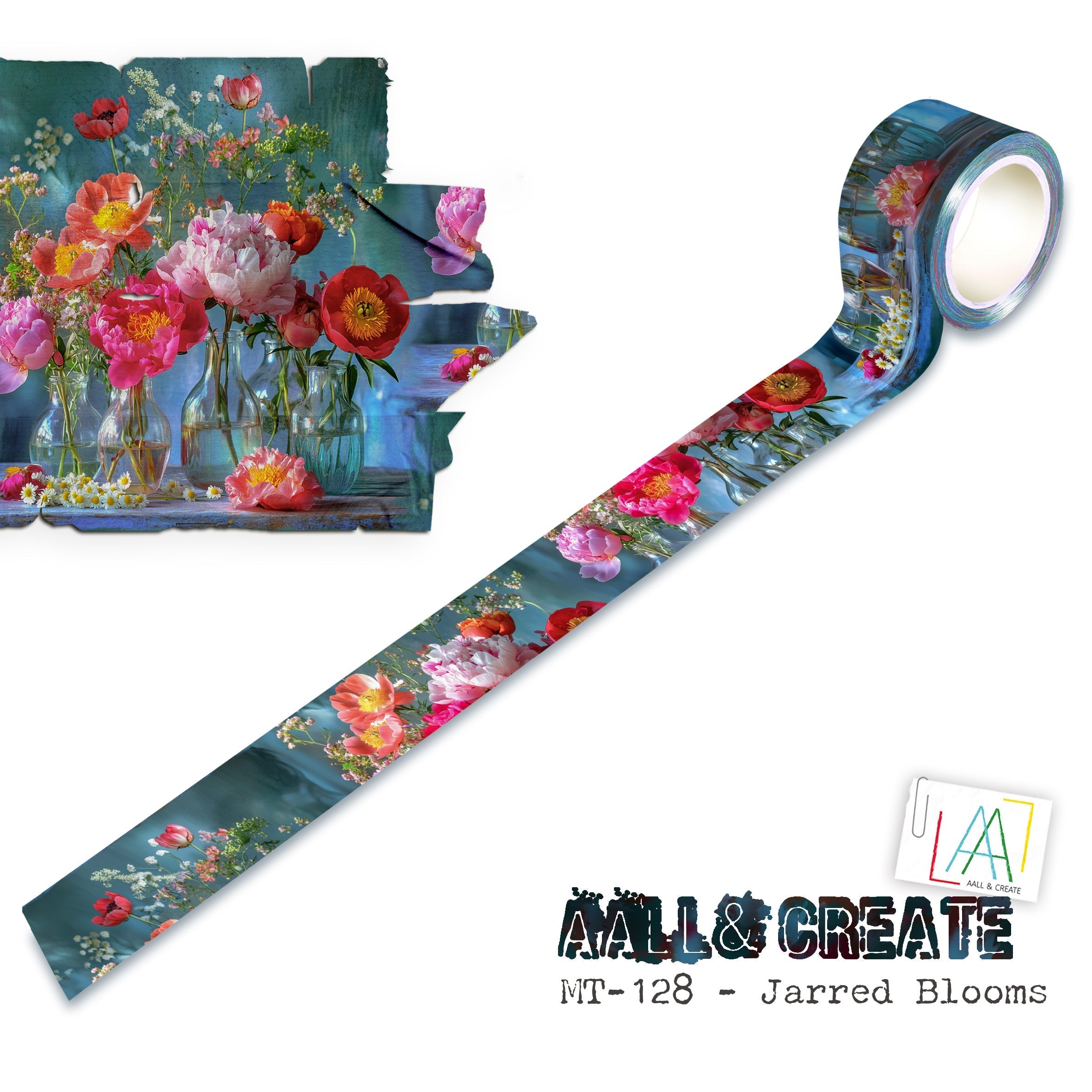 AALL and Create - Washi Tape 25mm x 10m - Jarred Blooms (Layer-It-Up!)
