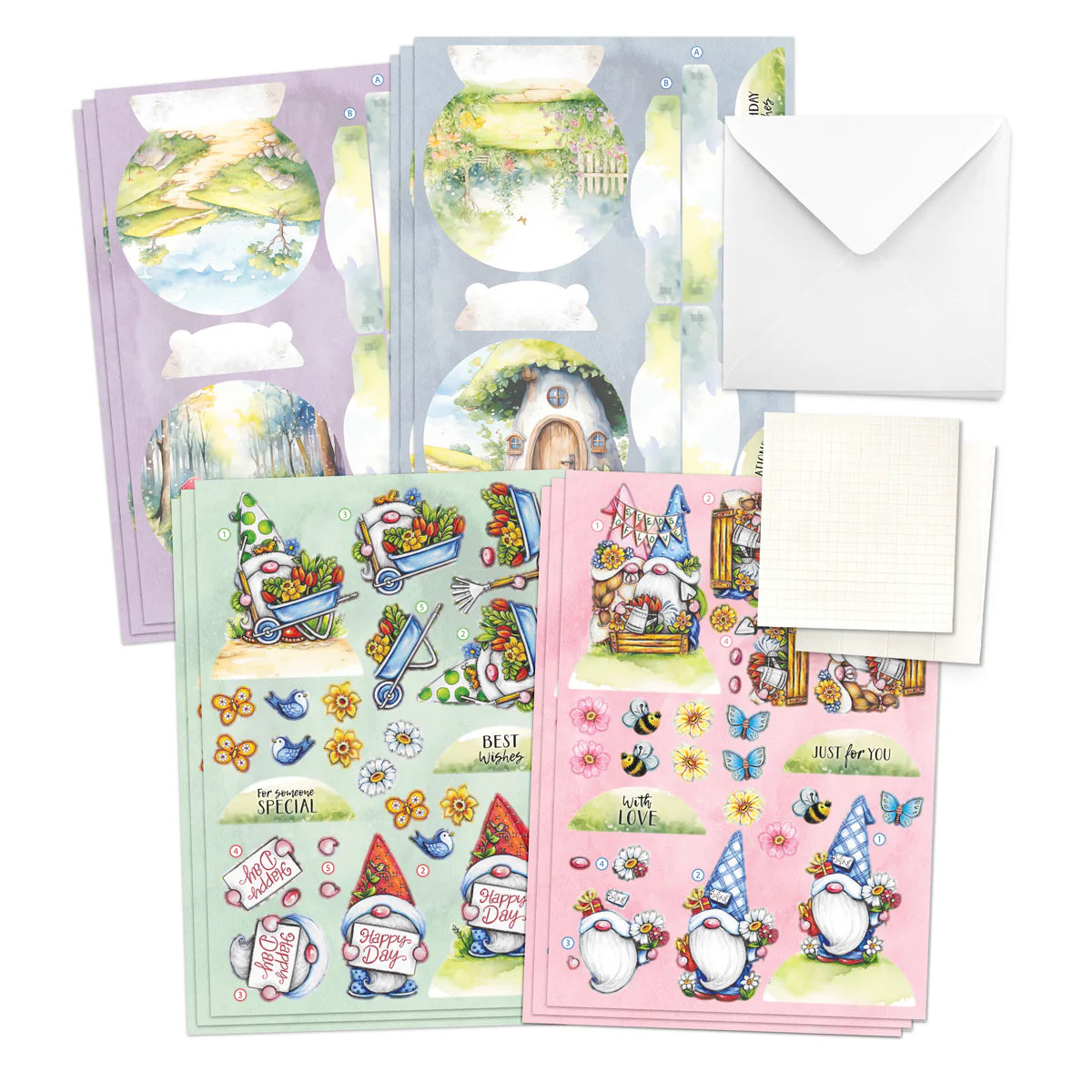 Garden Gnomes Die-Cut Pop Up Card Making Kit