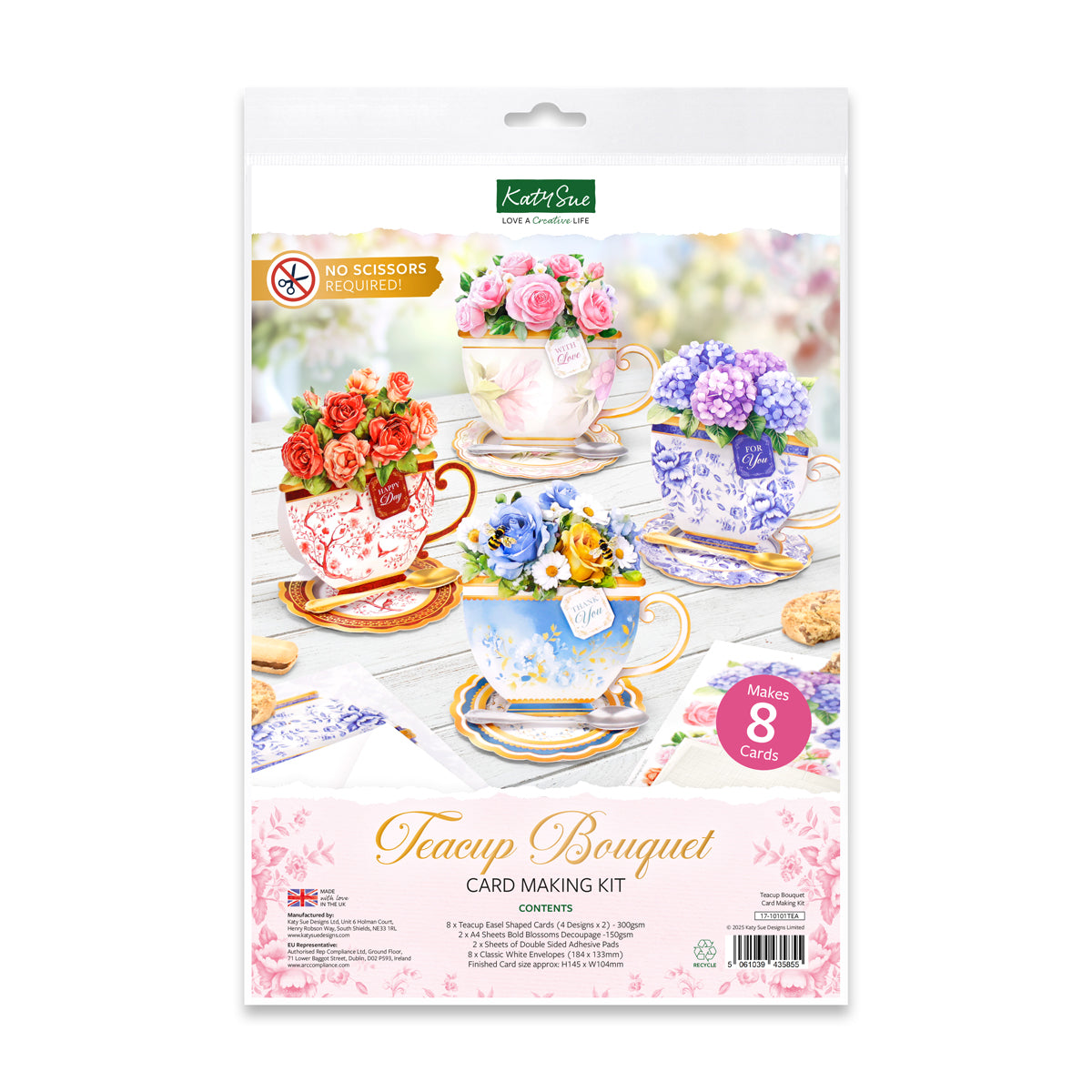Katy Sue Teacup Bouquet, Card Making Kit