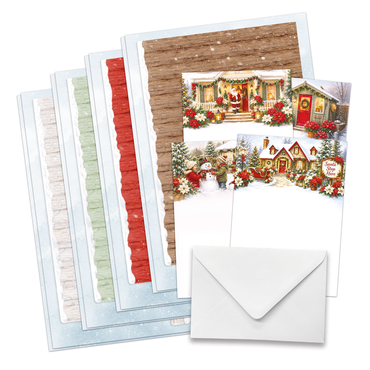 Poinsettia Garden Picket Fence, Card Making Kit