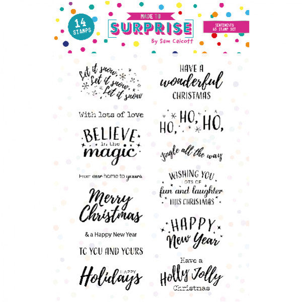 Made To Surprise A5 Clear Stamp Set Moving Scenes Christmas Sentiments | Set of 14