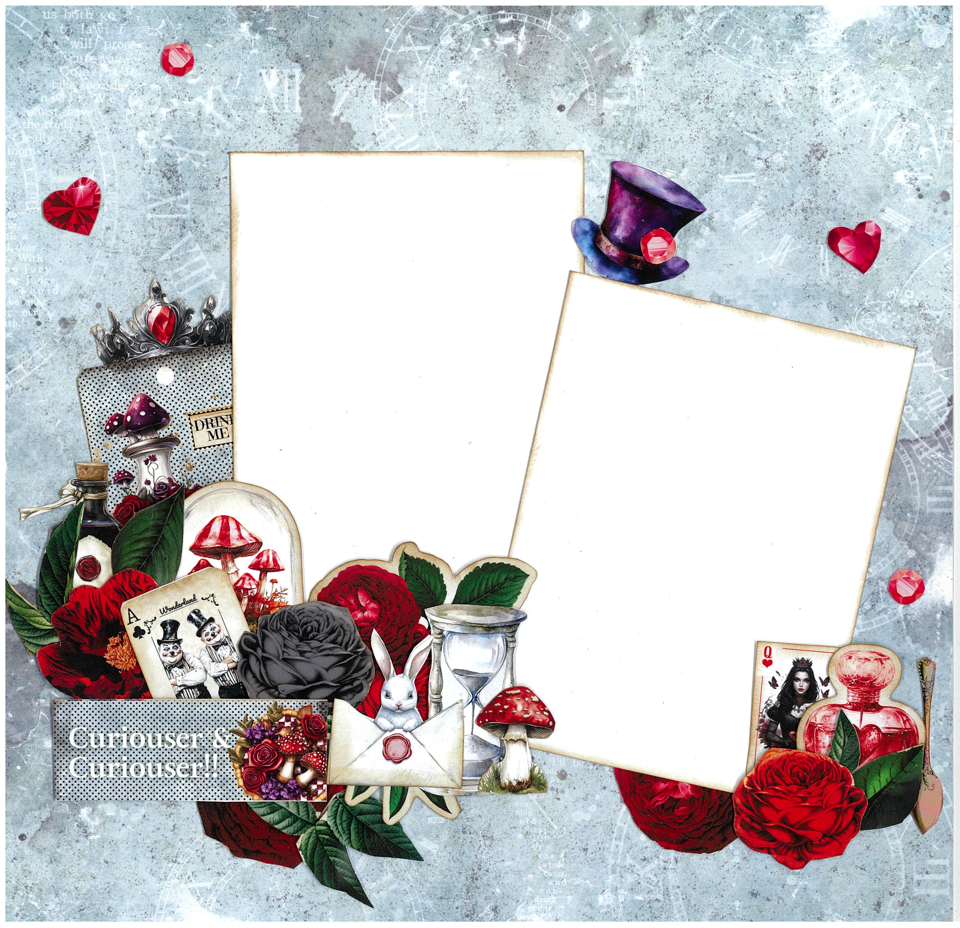 3Quarter Designs Red Queen 12x12 Design Paper & Diecuts Set