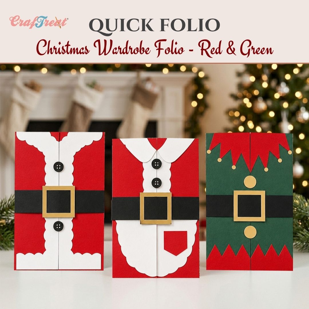 CrafTreat Quick Folio - Christmas Wardrobe Folio - Red & Green