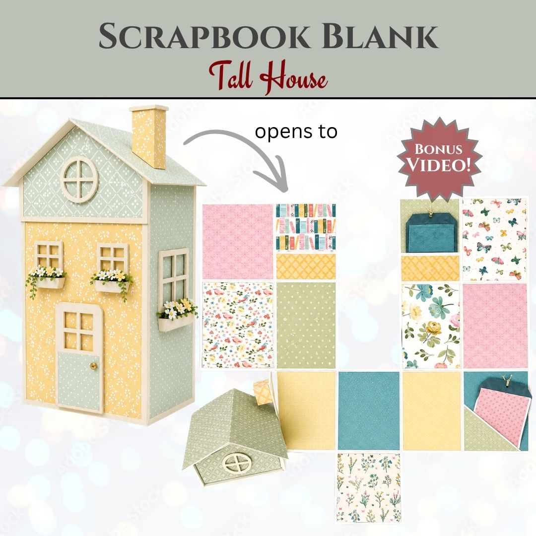 CrafTreat Scrapbook Blank - Tall House - White