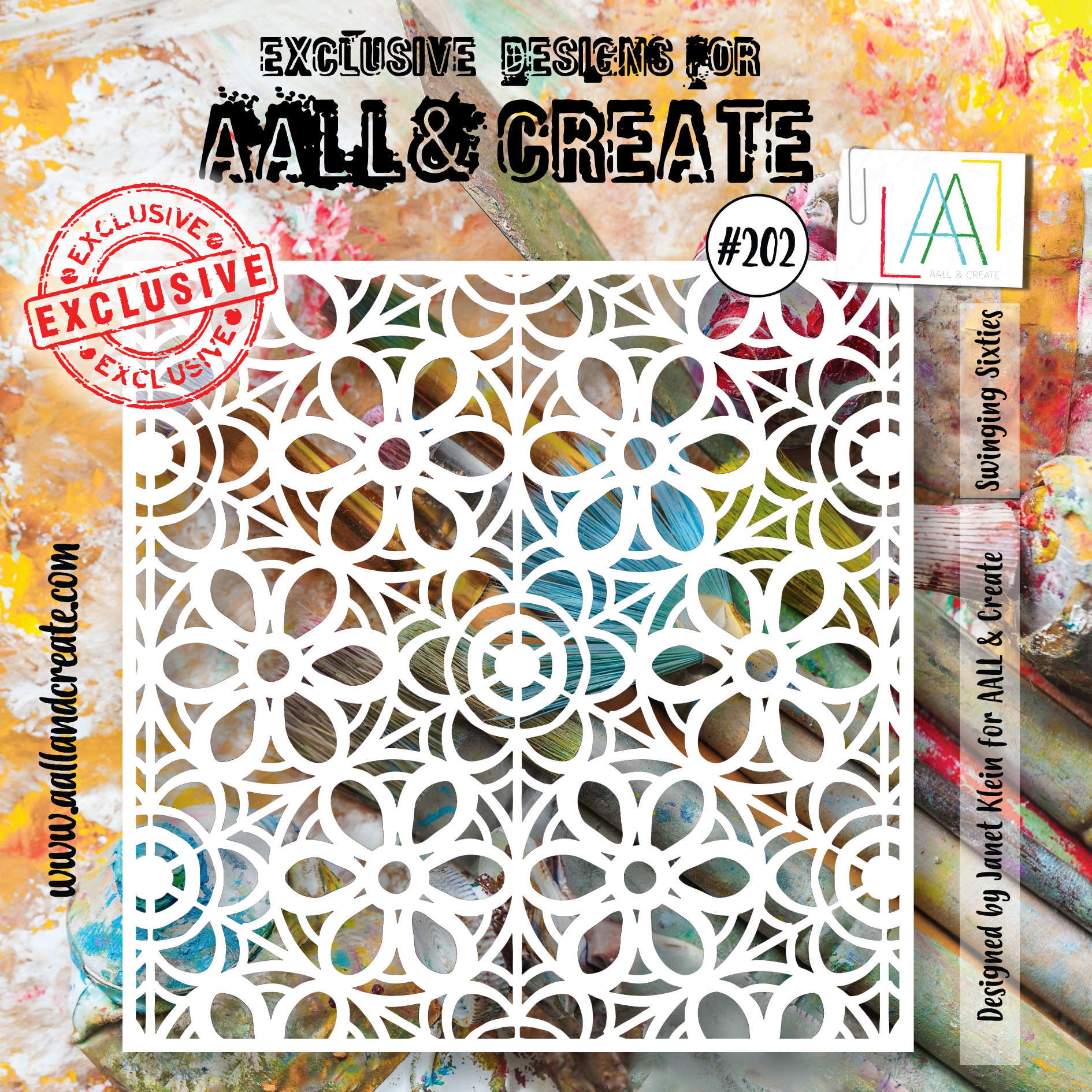 AALL and Create 6"x6" Stencil - 202 - Swinging Sixties