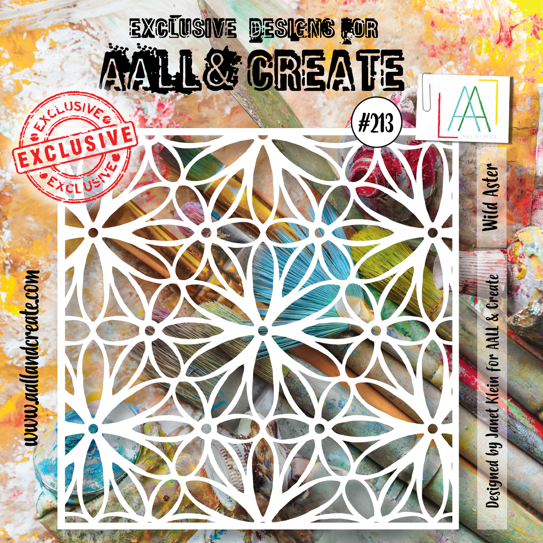 AALL and Create 6"x6" Stencil - 213 - Wild Aster