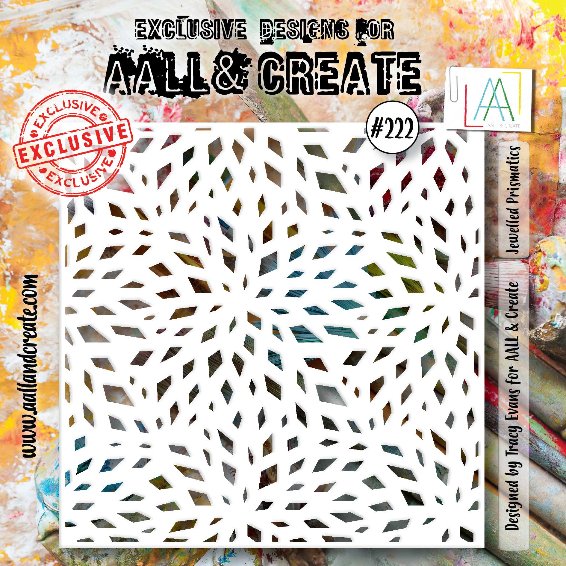 AALL and Create - 6"x6" Stencil - Jewelled Prismatics