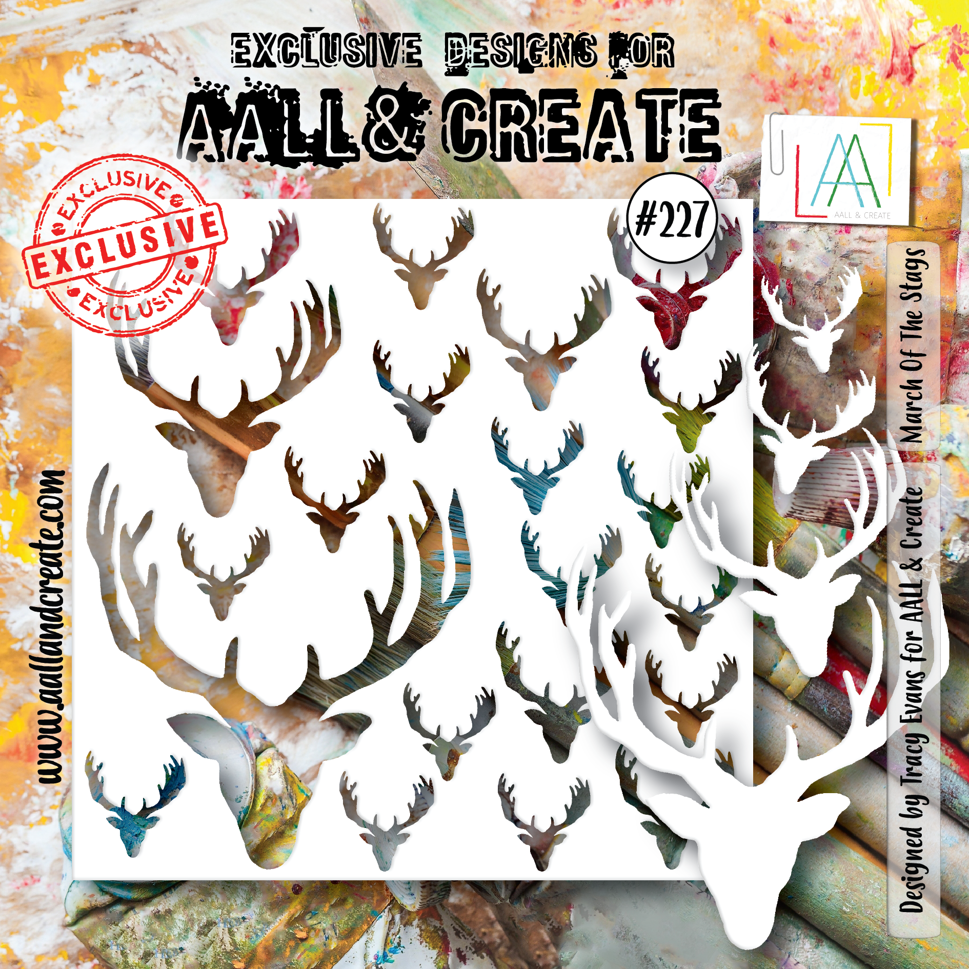 AALL and Create - 6"x6" Stencil - March Of The Stags