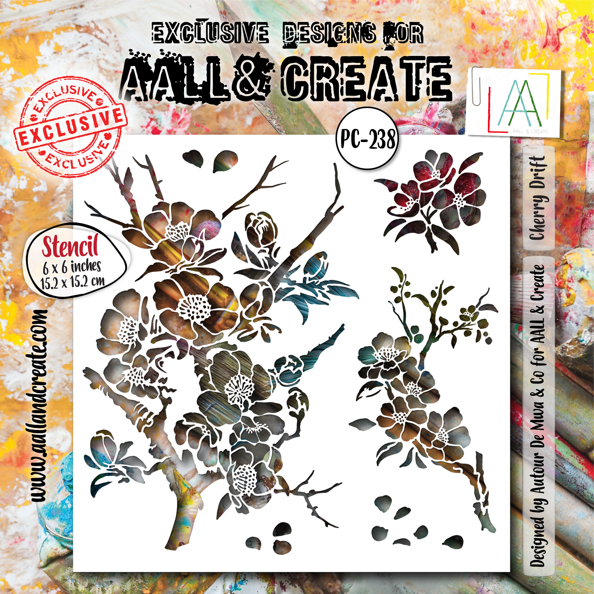 AALL and Create - 6"x6" Stencil - Cherry Drift