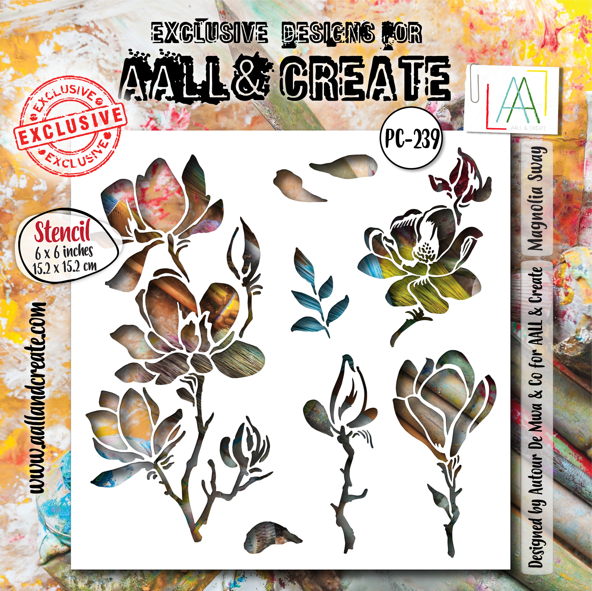 AALL and Create - 6"x6" Stencil - Magnolia Sway