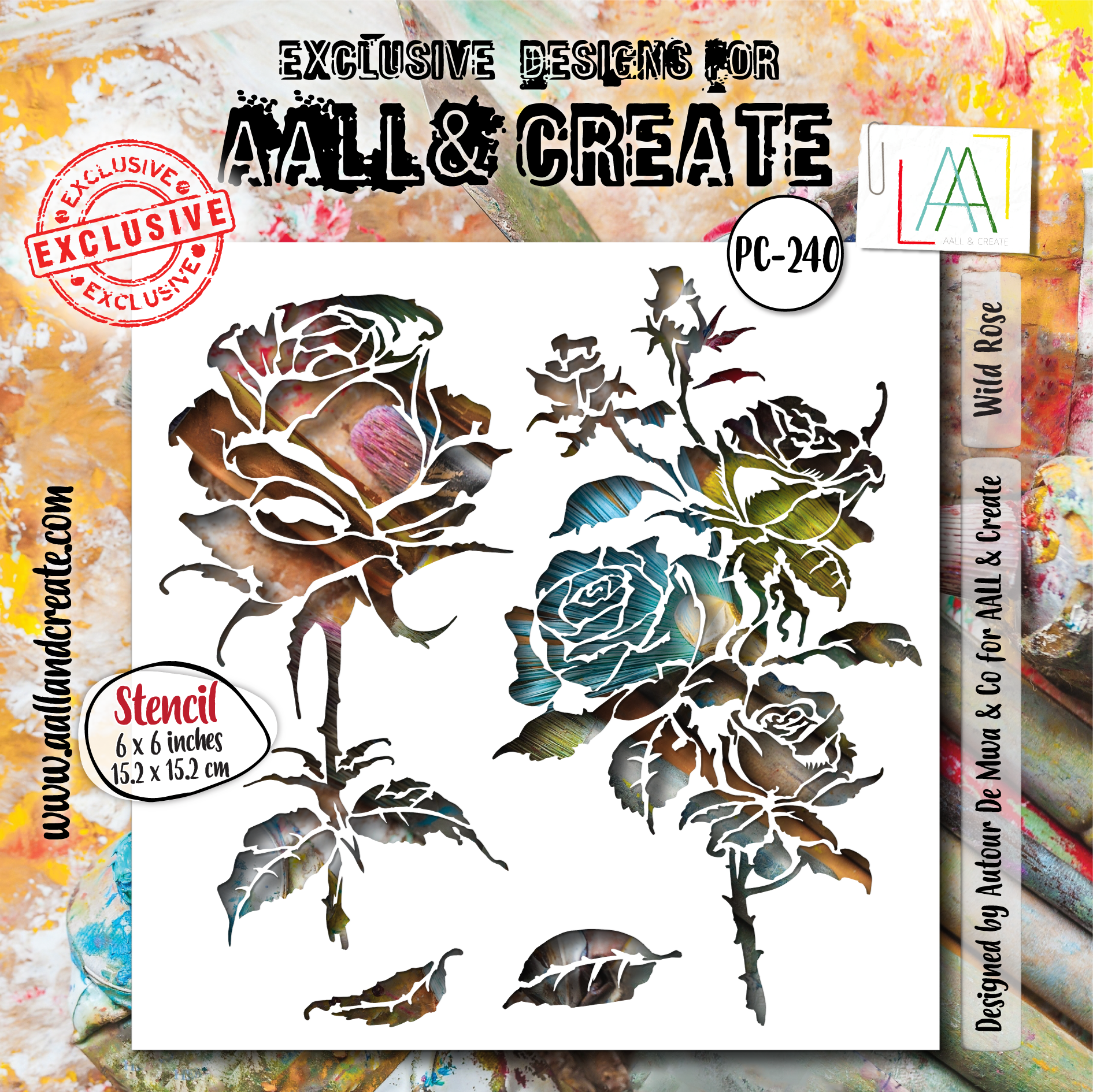 AALL and Create - 6"x6" Stencil - Wild Rose