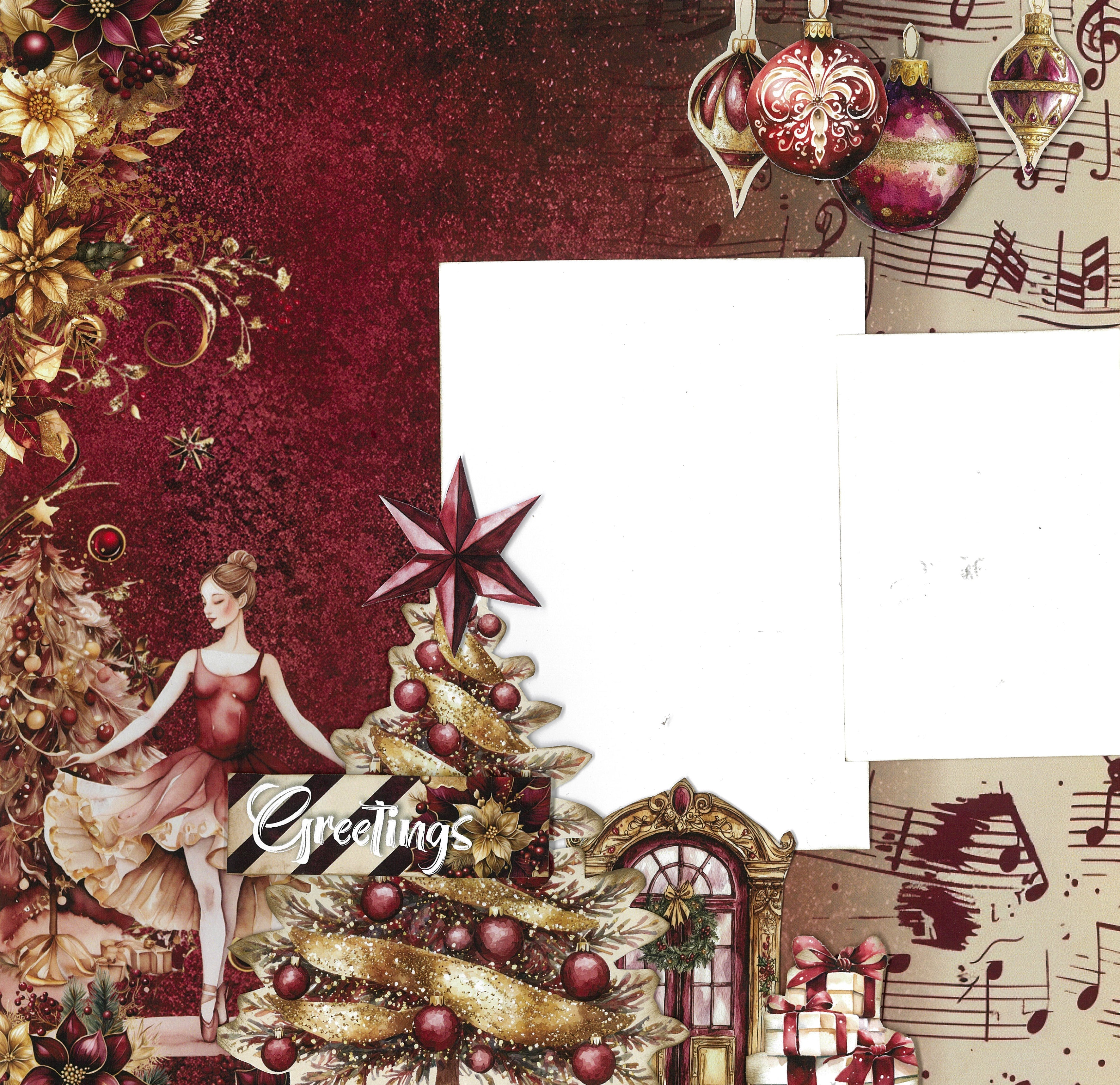 3Quarter Designs Sugarplum Wreath 12x12 Design Paper & Diecuts Set