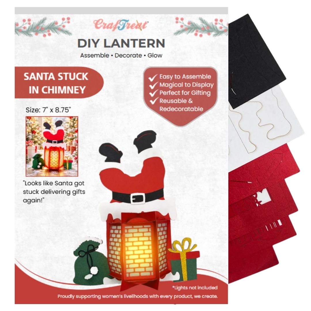 CrafTreat DIY Paper Lanterns - Santa Stuck in Chimney