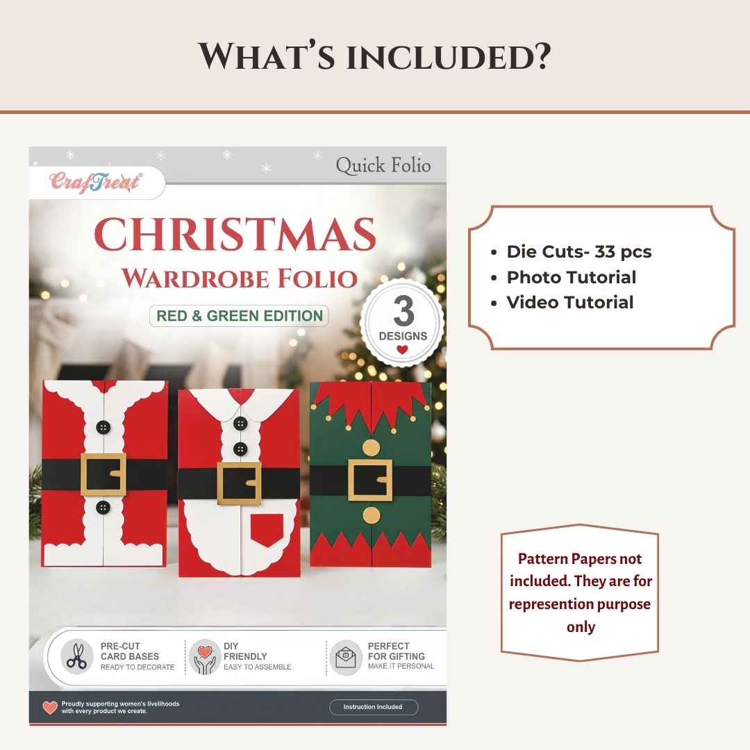 CrafTreat Quick Folio - Christmas Wardrobe Folio - Red & Green