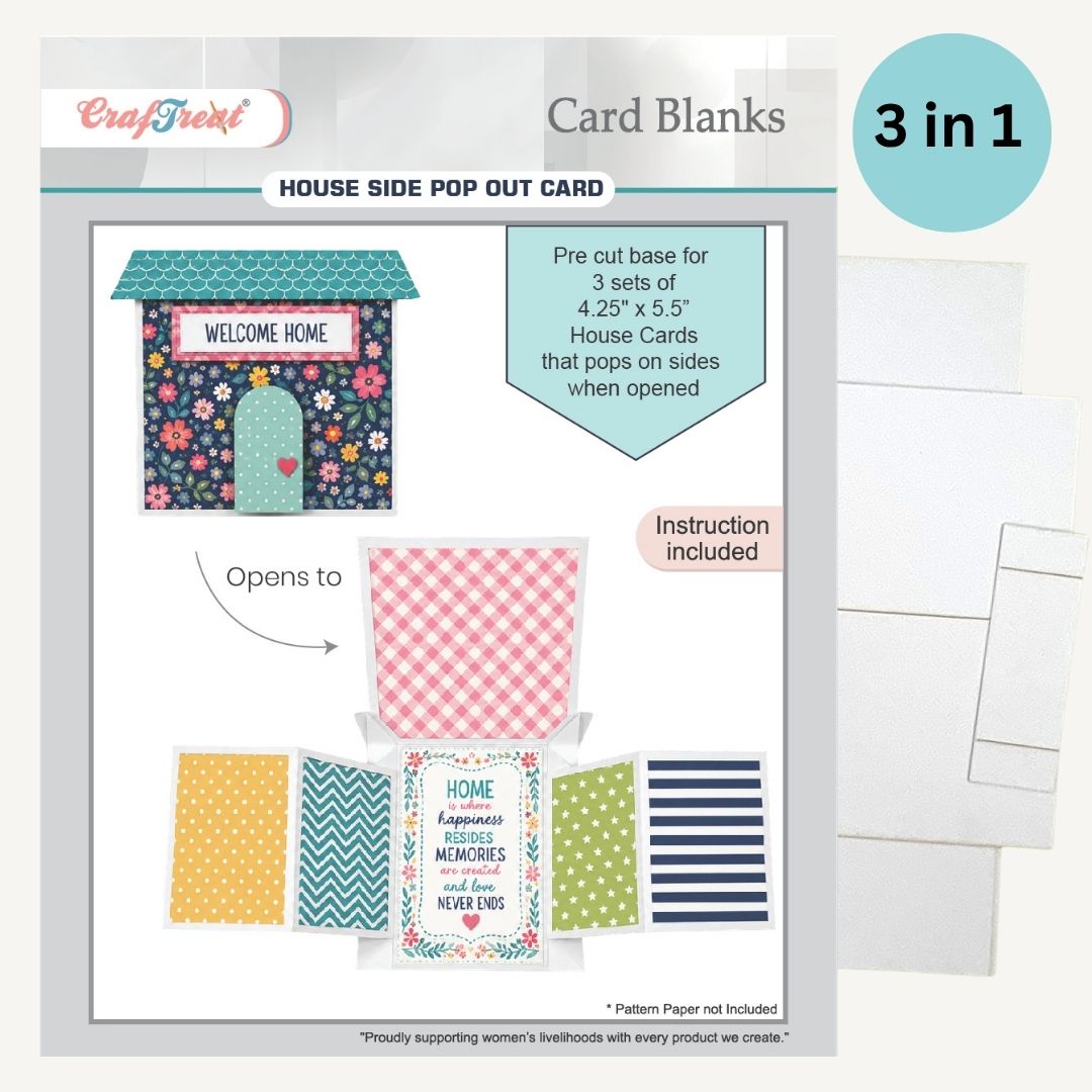 CrafTreat Card Blank - House Side Pop-out Card 
