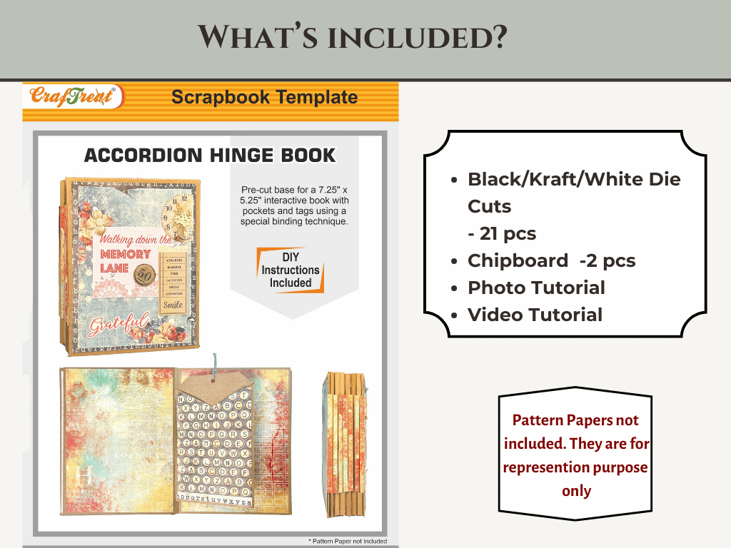 CrafTreat Accordion Hinge Book 1 - White