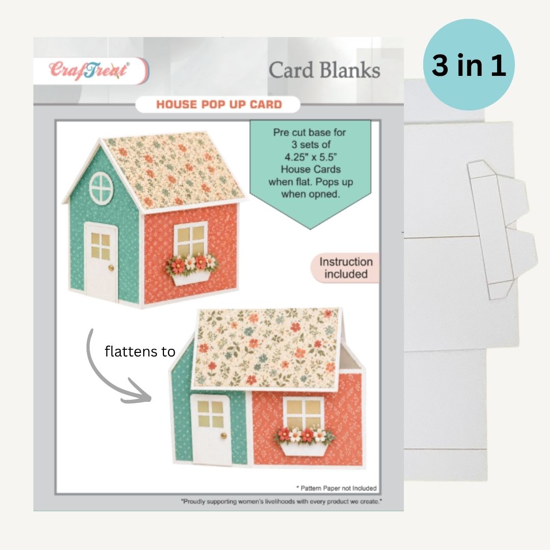 CrafTreat Card Blank - House Pop-up Card      