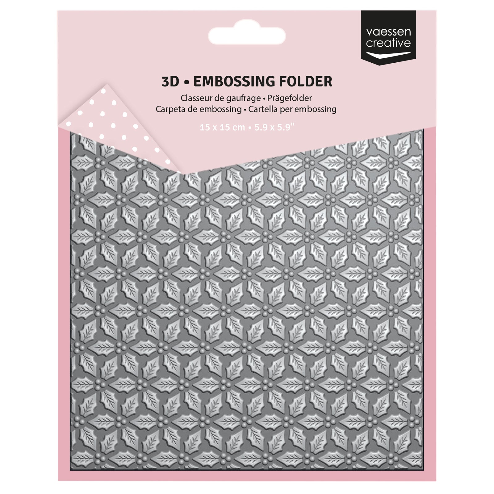Vaessen Creative • 3D Embossing Folder Holly Leaves 15x15cm