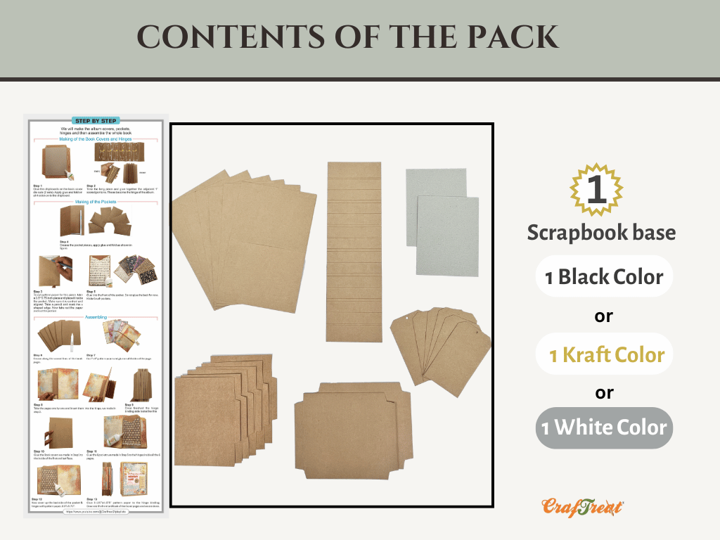 CrafTreat Accordion Hinge Book 1 - White