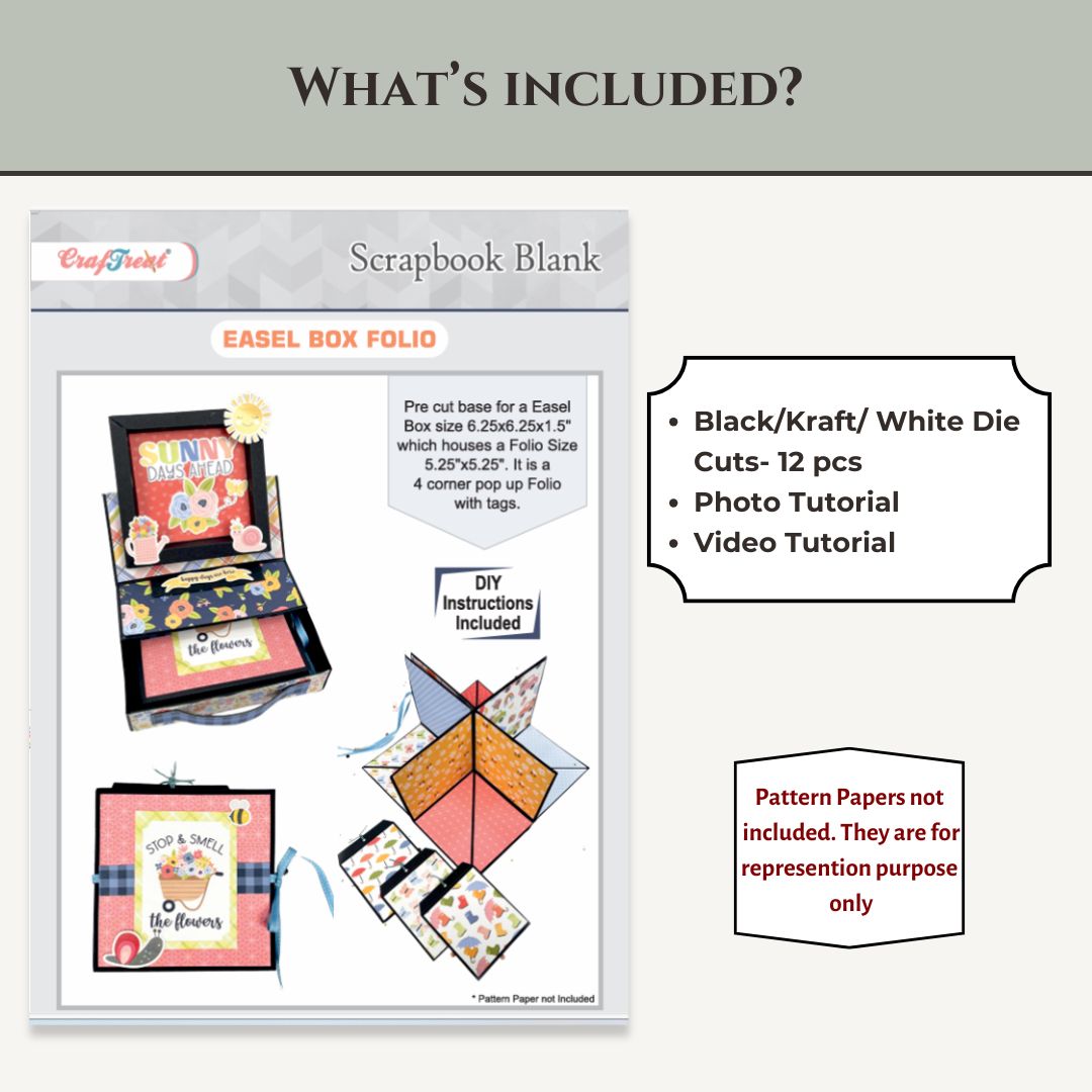 CrafTreat Scrapbook Blank Easel Box Folio - Kraft