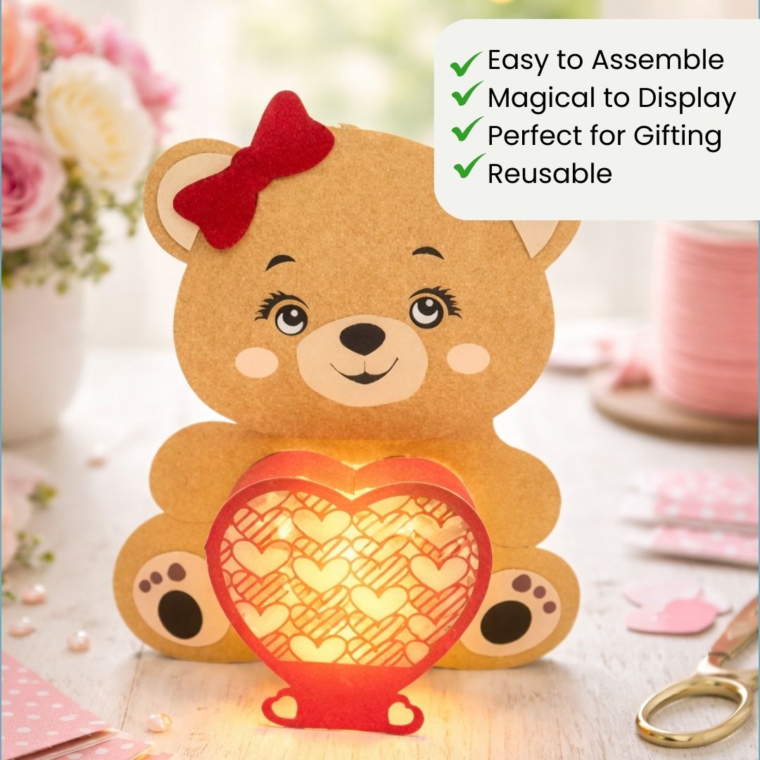CrafTreat DIY Paper Lanterns - Teddy with Heart