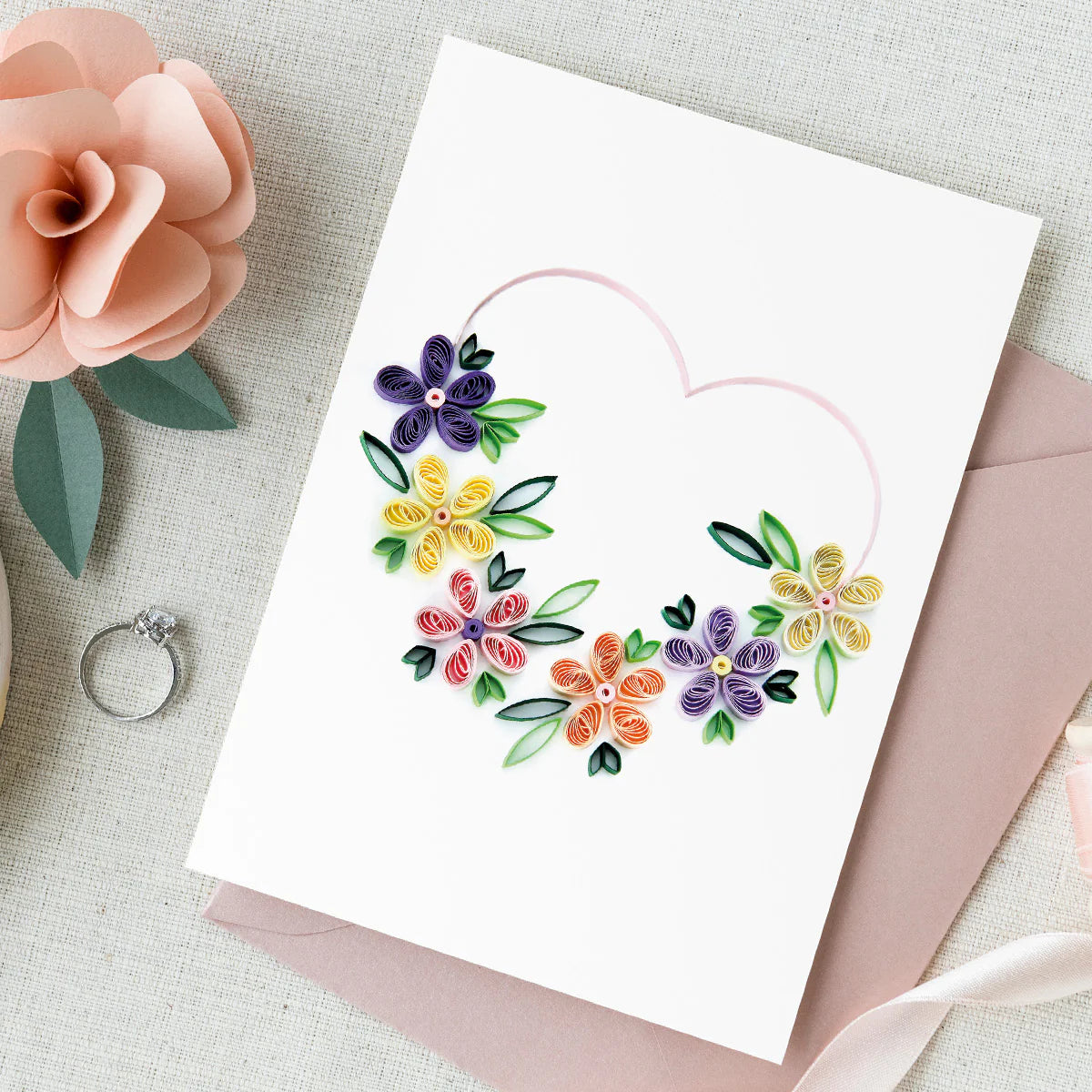 Floral Guided Paper Quilling Card Kit