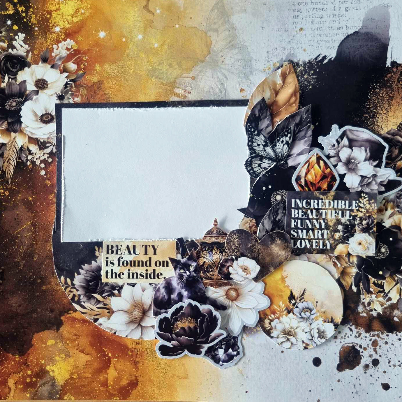 3Quarter Designs Golden Ebony 12x12 Design Paper & Diecuts Set