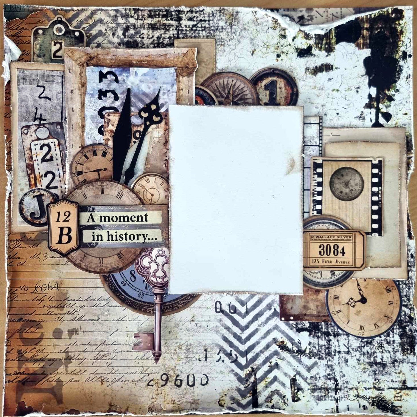 3Quarter Designs Eclectic Clocks 12x12 Design Paper & Diecuts Set