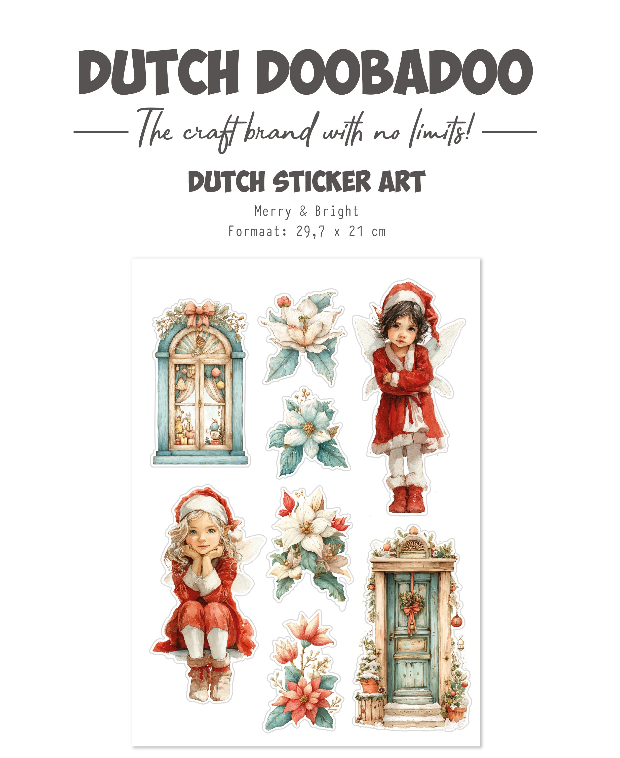 Dutch Doobadoo DDBD A4 Transparent Stickers Merry & Bright