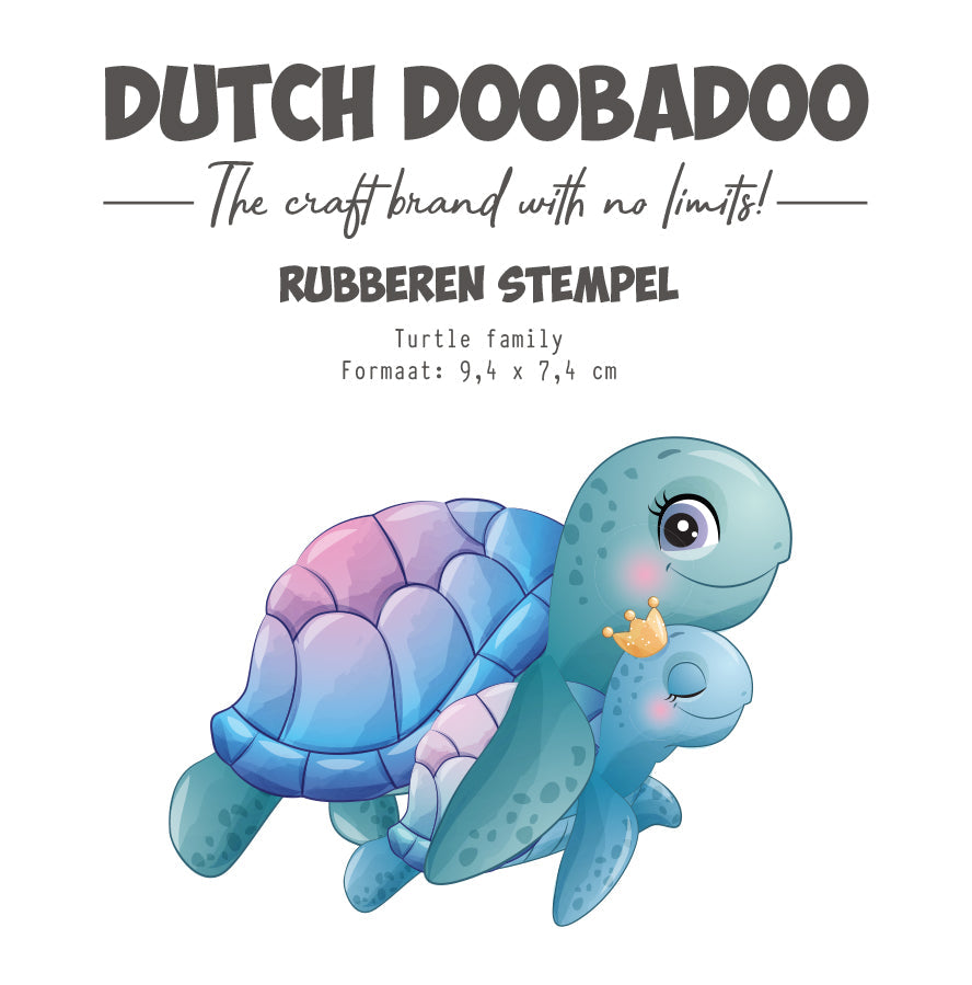 Dutch Doobadoo DDBD Rubber Stamp Turtle Family