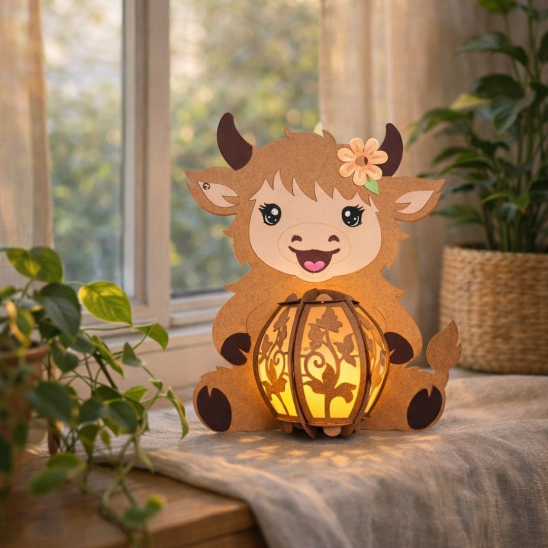 CrafTreat DIY Paper Lanterns - Fluffy Cow
