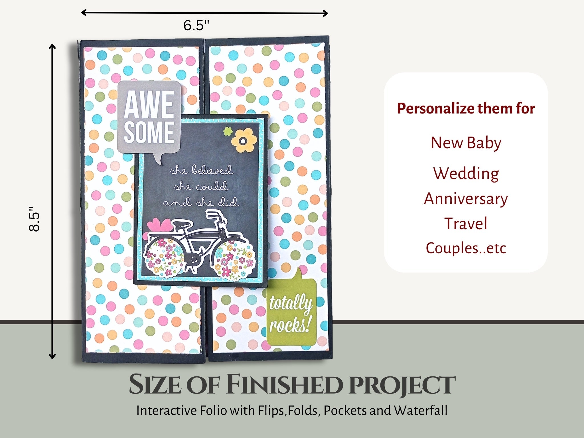 CrafTreat Scrapbook Blank Precut Album Base - Gate Fold Folio - White