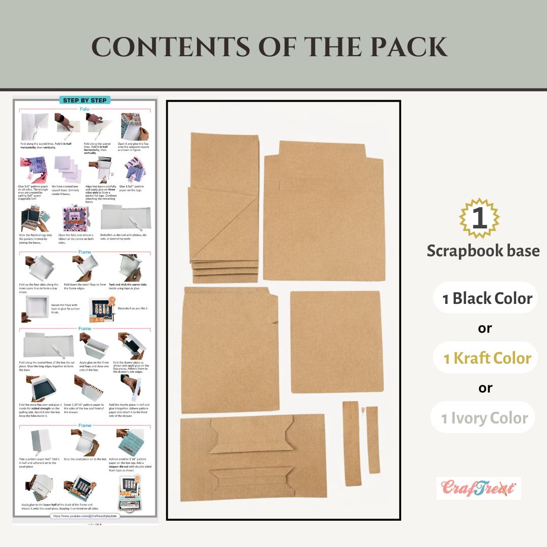 CrafTreat Scrapbook Blank Easel Box Folio - Kraft