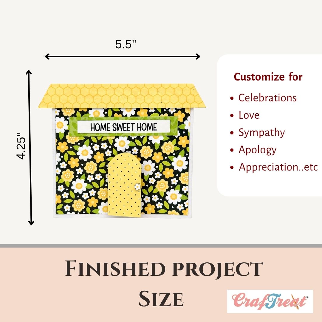 CrafTreat Card Blank - House Side Pop-out Card 