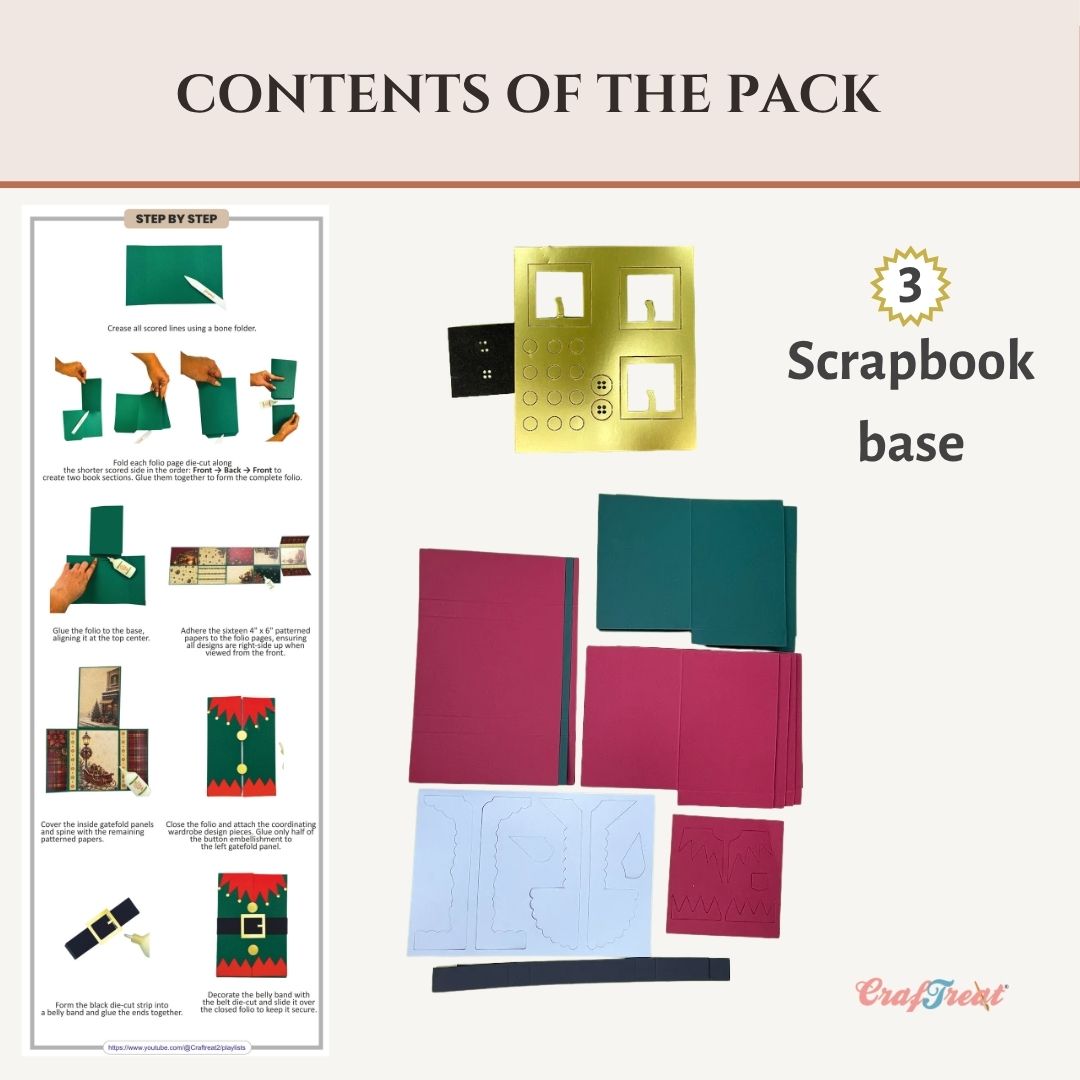 CrafTreat Quick Folio - Christmas Wardrobe Folio - Red & Green
