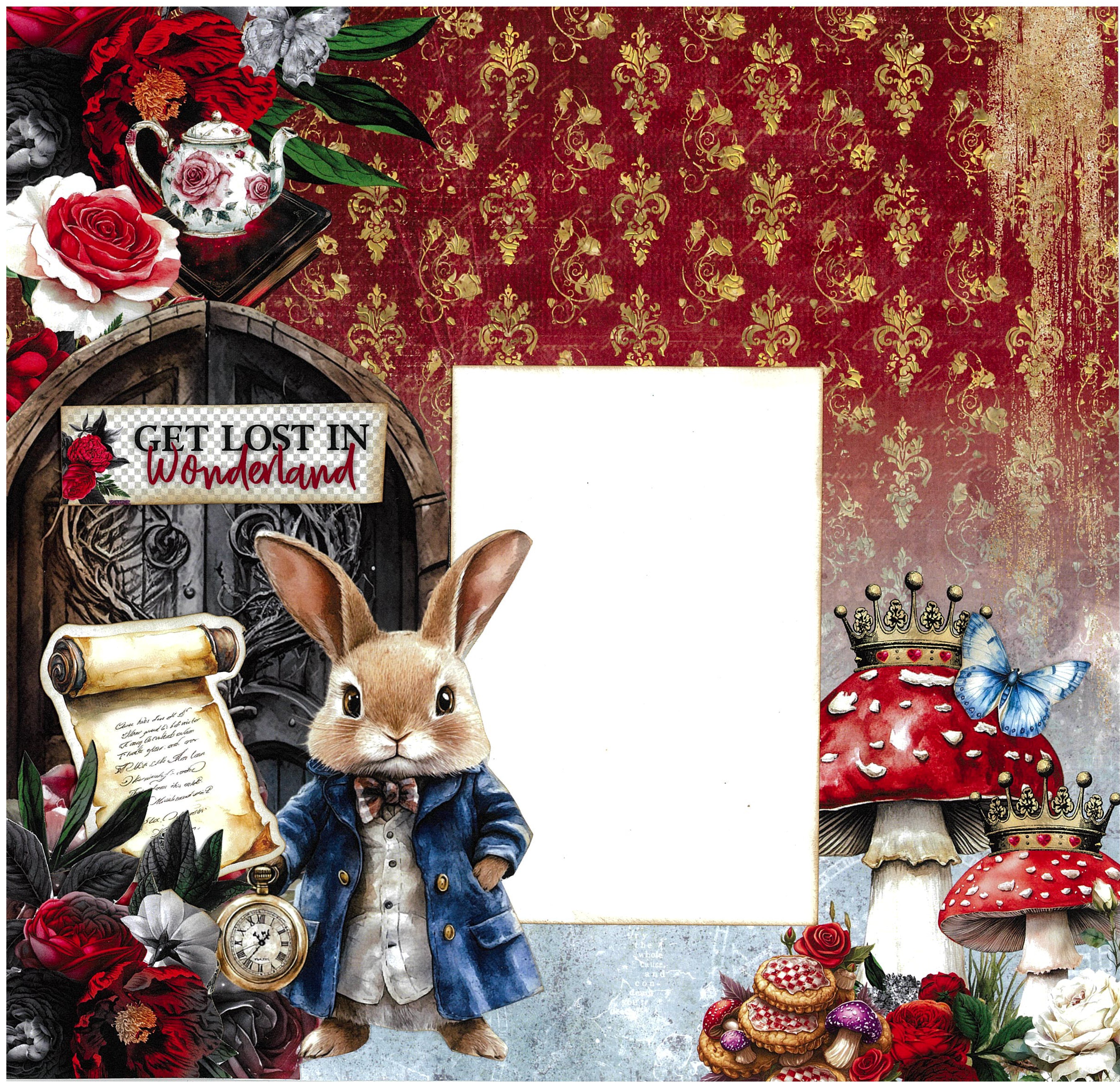 3Quarter Designs Red Queen 12x12 Design Paper & Diecuts Set