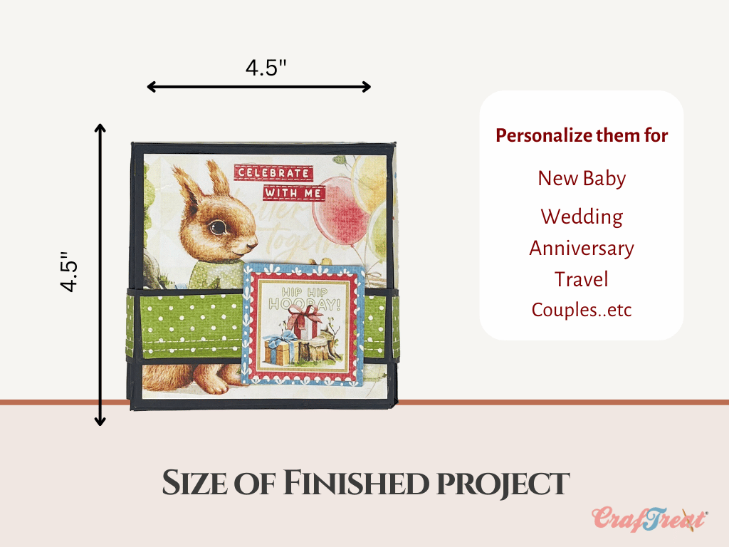 Craftreat Scrapbook Blank Quick Folio - Flip Flair Folio - Black, Kraft and White