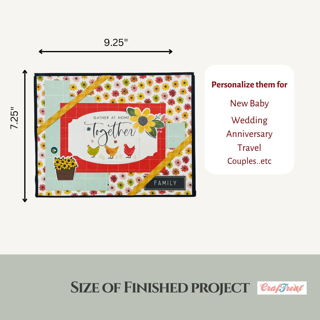 CrafTreat Scrapbook Blank Precut Album Base - LapBook Folio - Black