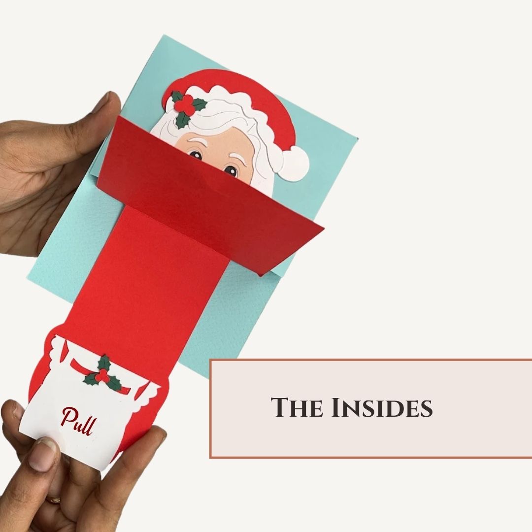 CrafTreat Card Blank - Pull Reveal Santa Family 3 pcs