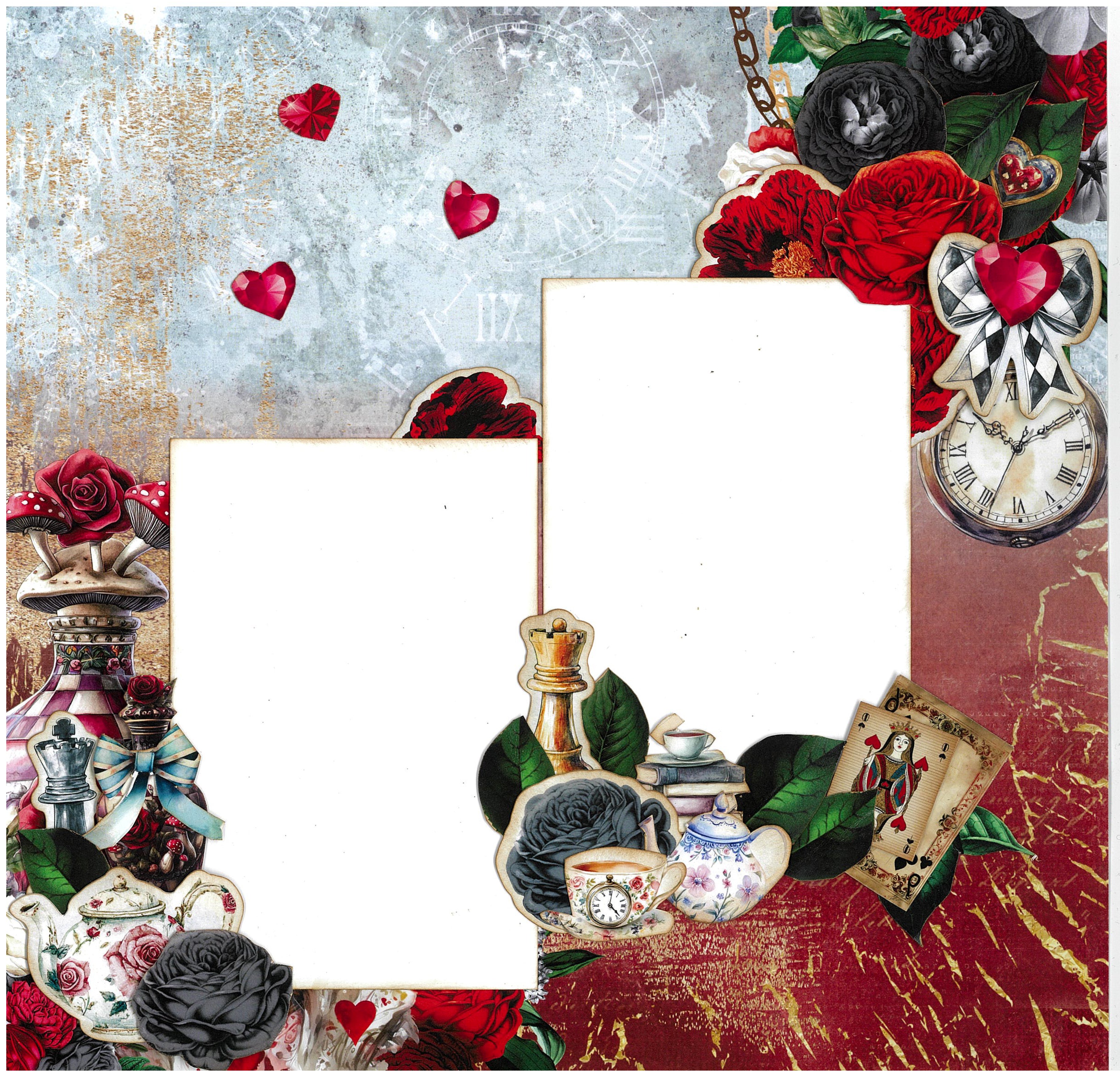 3Quarter Designs Red Queen 12x12 Design Paper & Diecuts Set