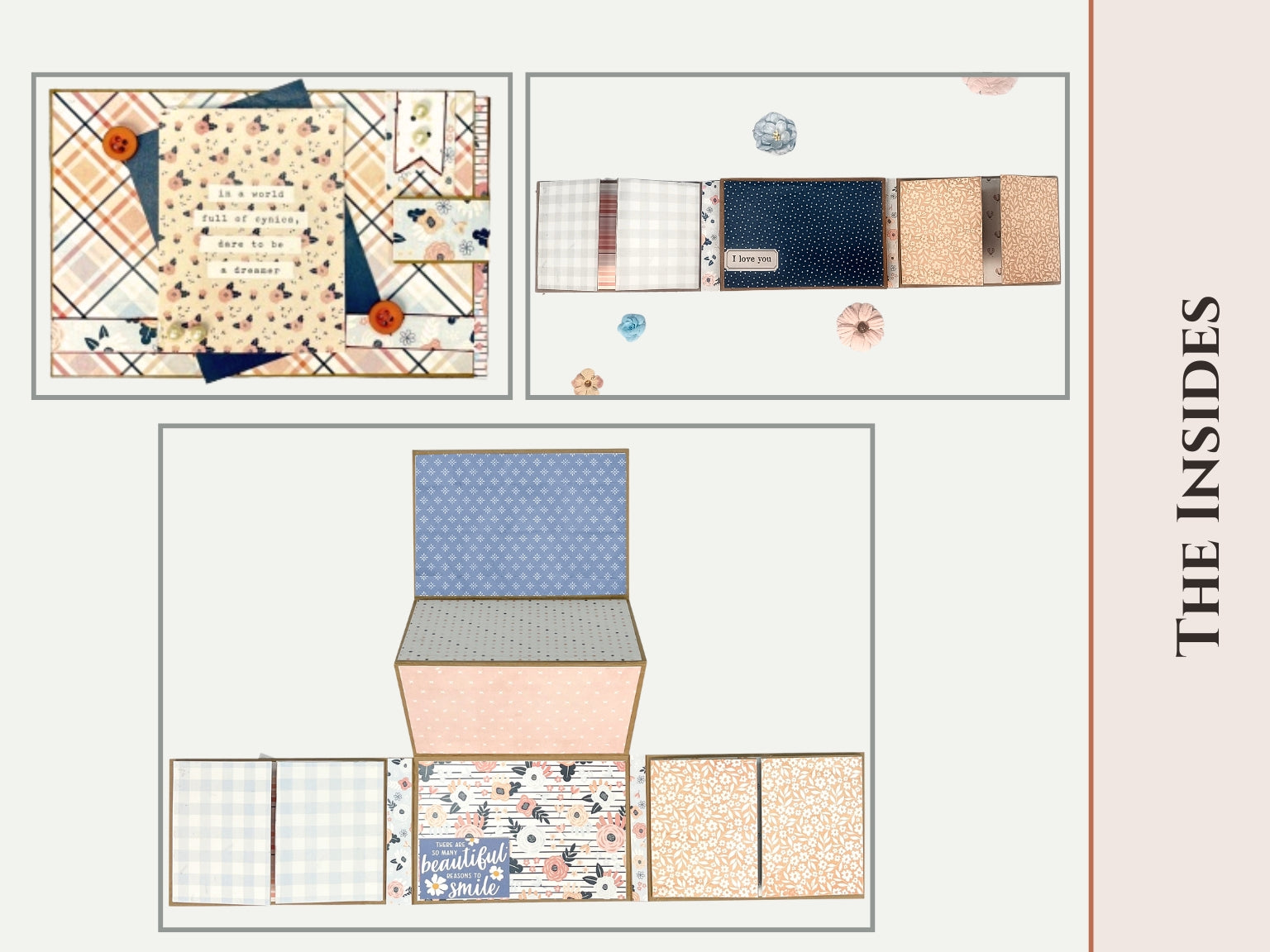 Craftreat Scrapbook Blank Quick Folio - Dreamer - Black, Kraft and White