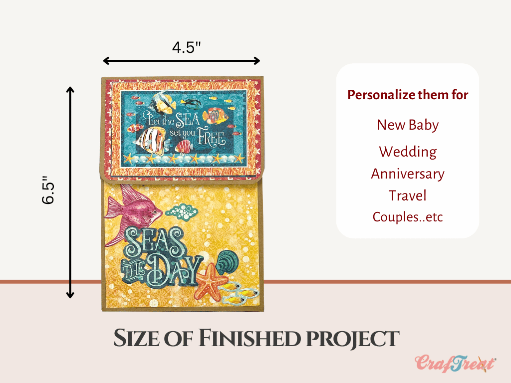 Craftreat Scrapbook Blank Quick Folio - Be Happy - Black, Kraft and White