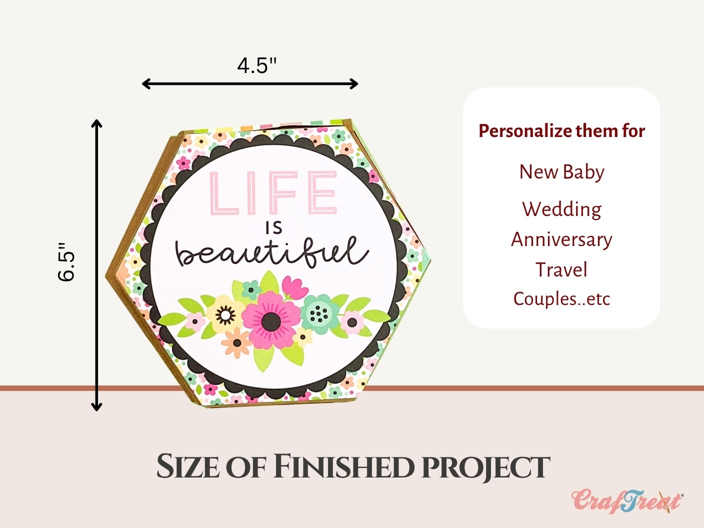 Craftreat Scrapbook Blank Quick Folio - Hexagon Fold Out