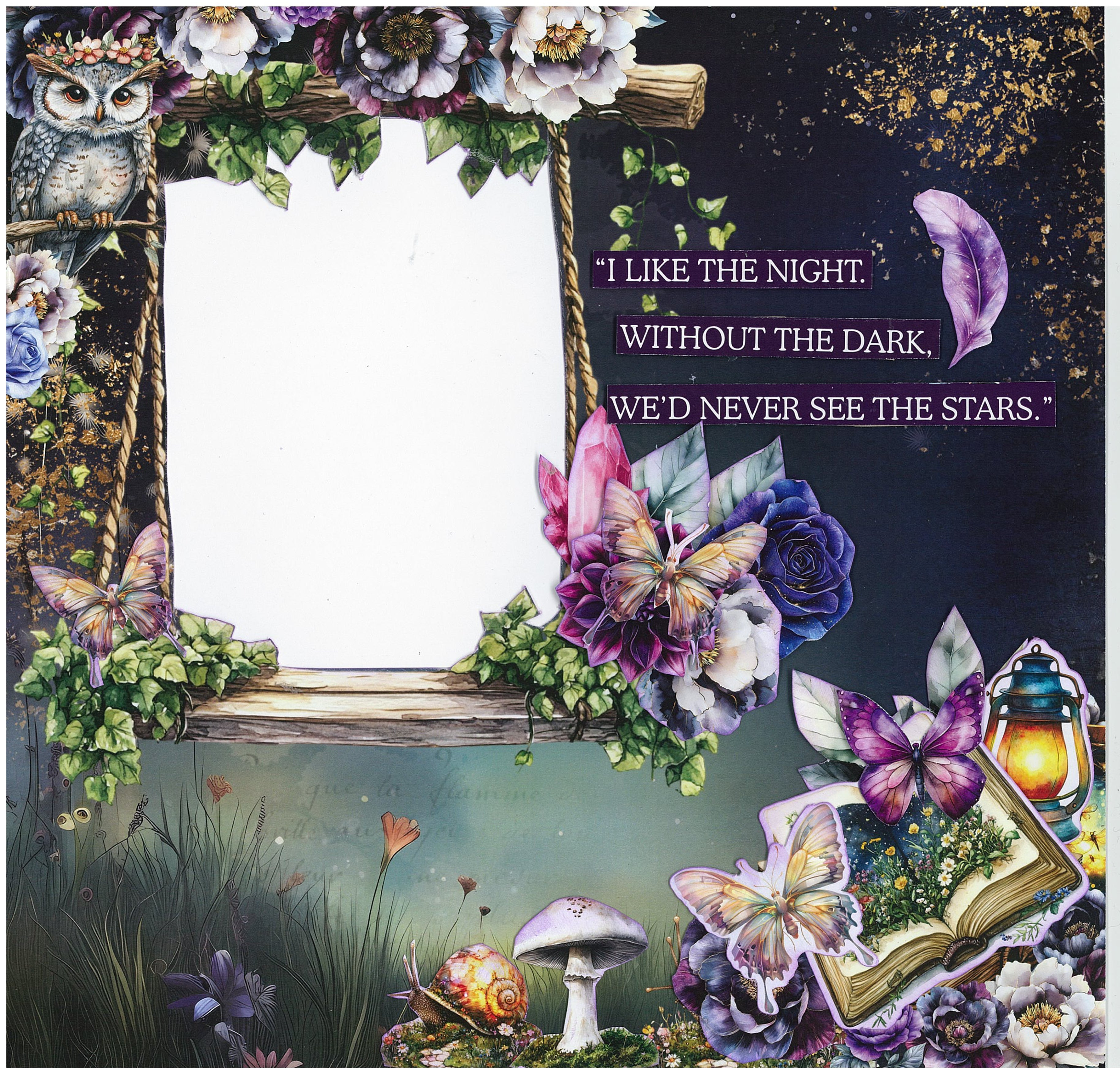 3Quarter Designs Night Garden 12x12 Design Paper & Diecuts Set