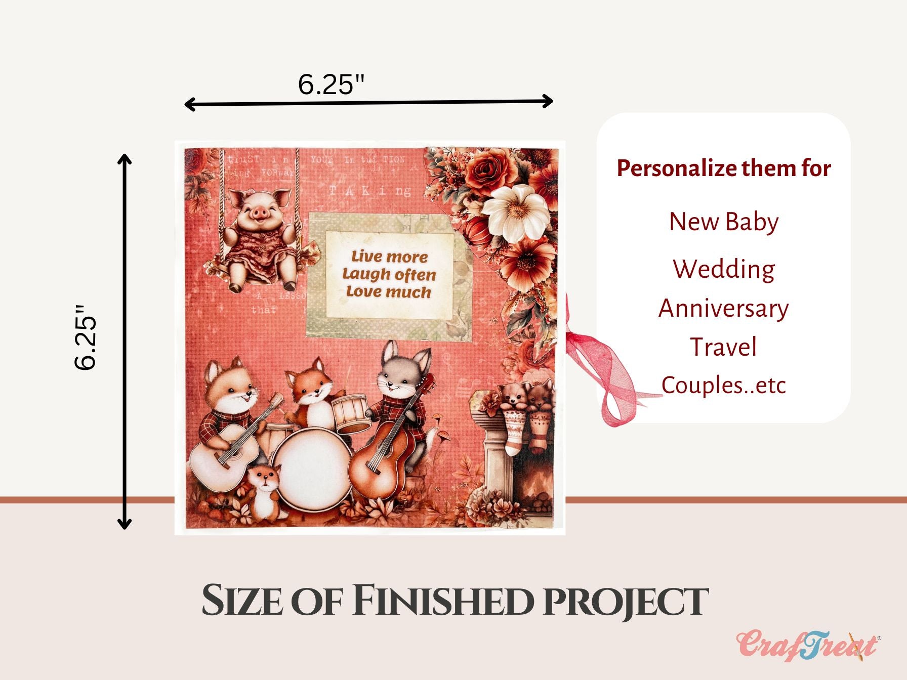 Craftreat Scrapbook Blank Quick Folio - Squash Accordion